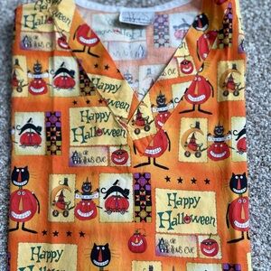Halloween Themed Women's Scrub Top